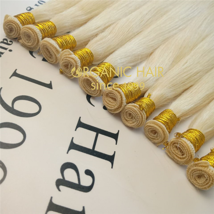 Customized pure remy human hand tied weft,10 pieces A74